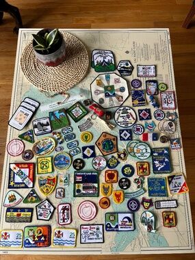 Vintage Lot of Scouts Badges, Buttons and Accessories